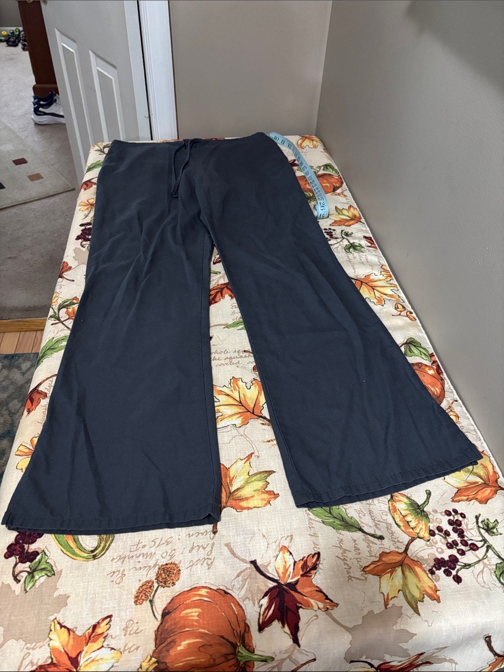 Dark Gray Wide-Leg Drawstring Pants Srcubs